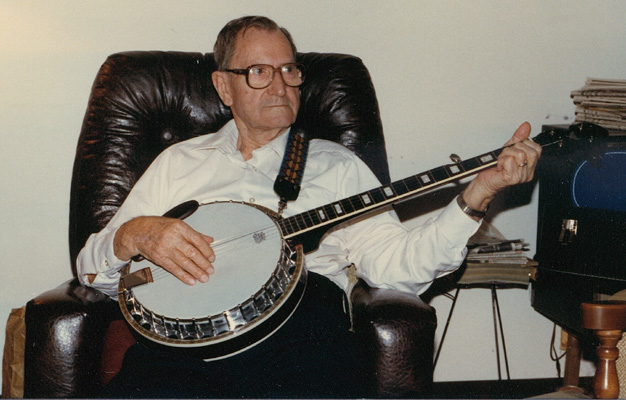 E.B. Gilliland with banjo