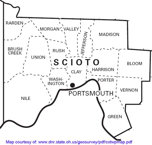 Scioto County Ohio Township Map