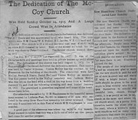 McCoy Church Dedication